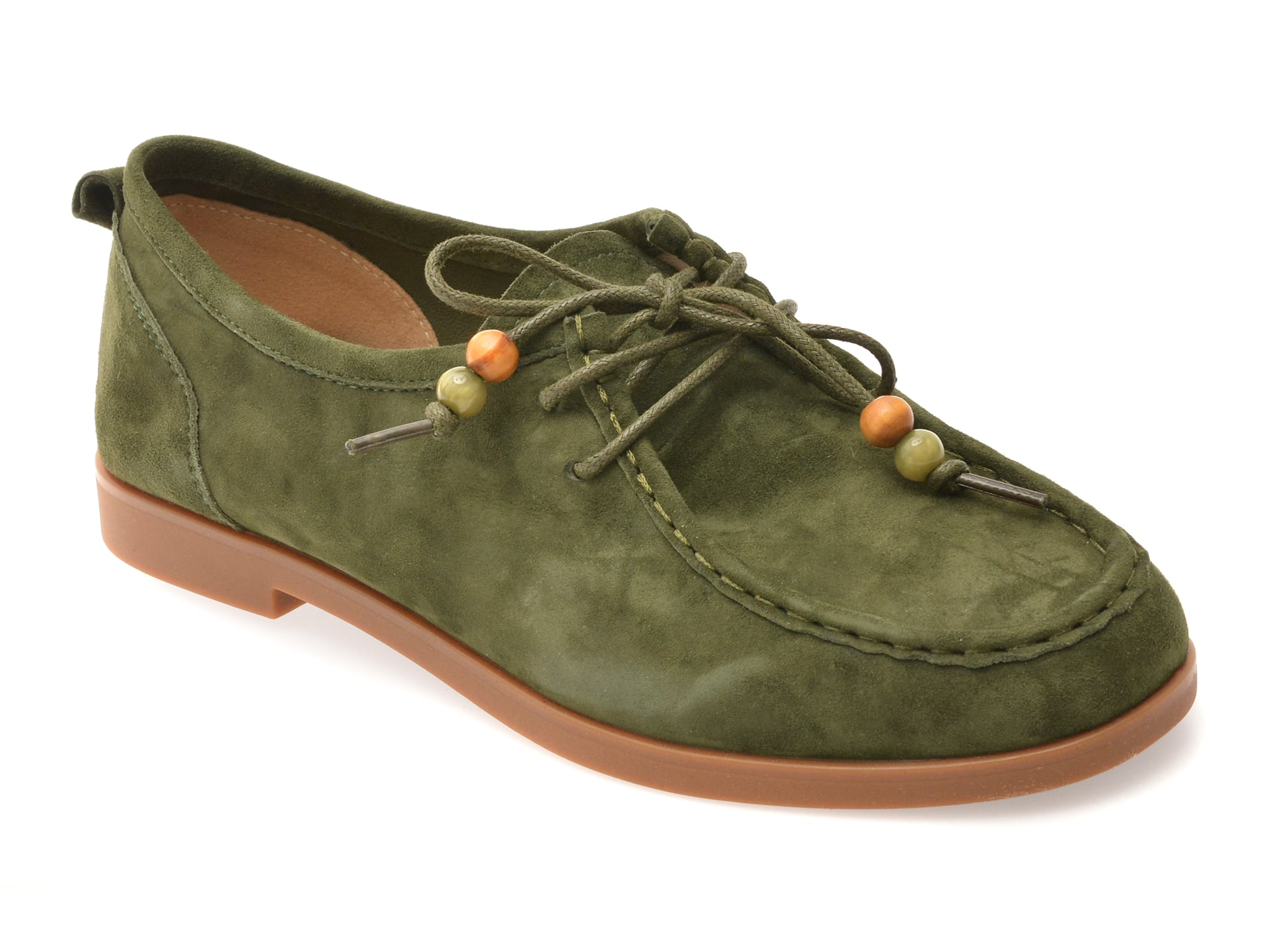 Pantofi Epica din piele intoarsa, verde