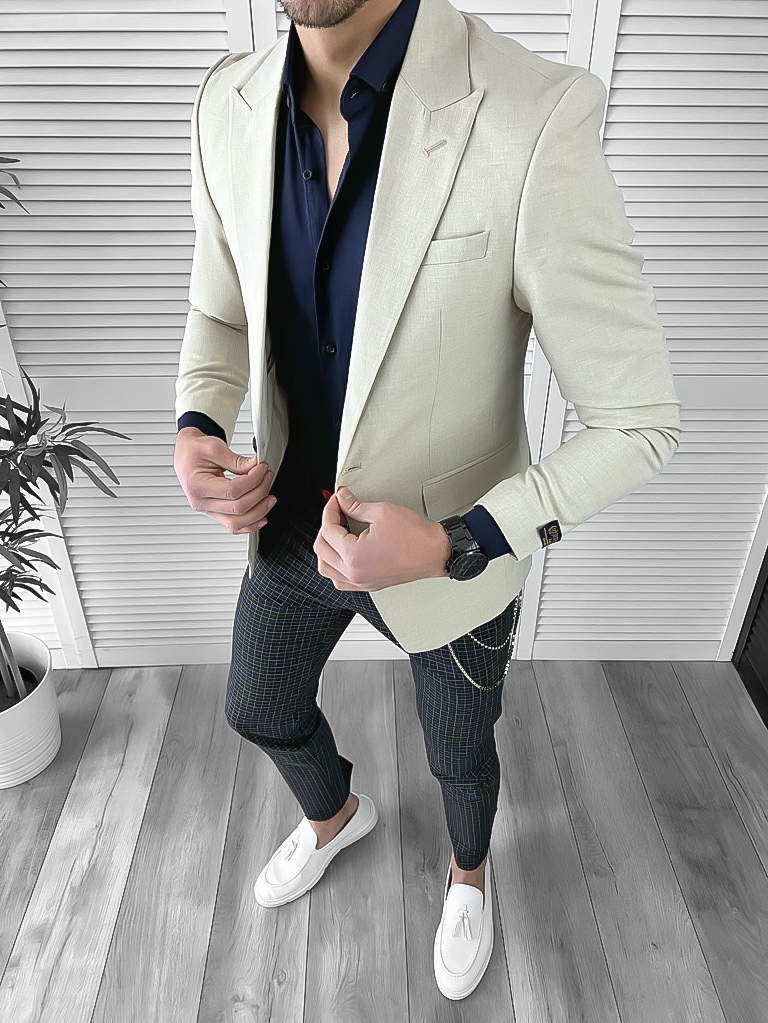 Sacou Slim Fit Barbati Bej - Office & Casual