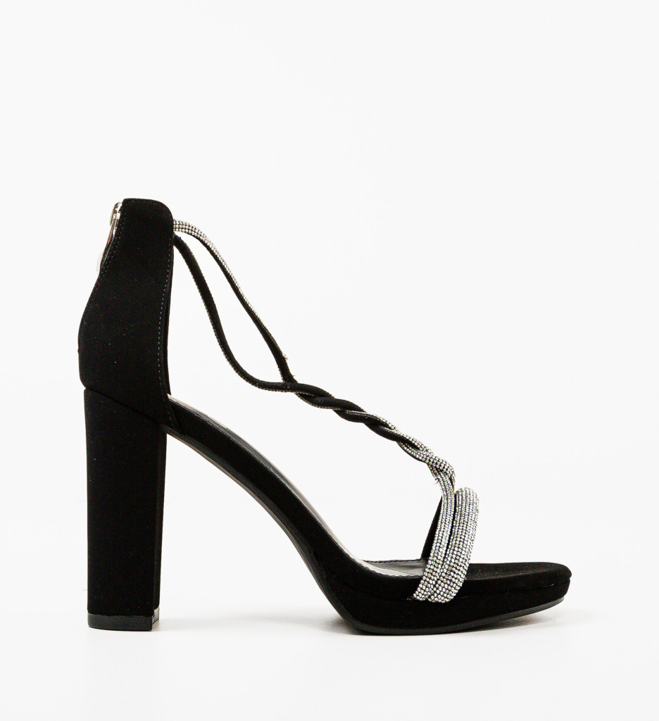 Sandale cu toc Kine Negre - Eleganță și Stil - imagine 4
