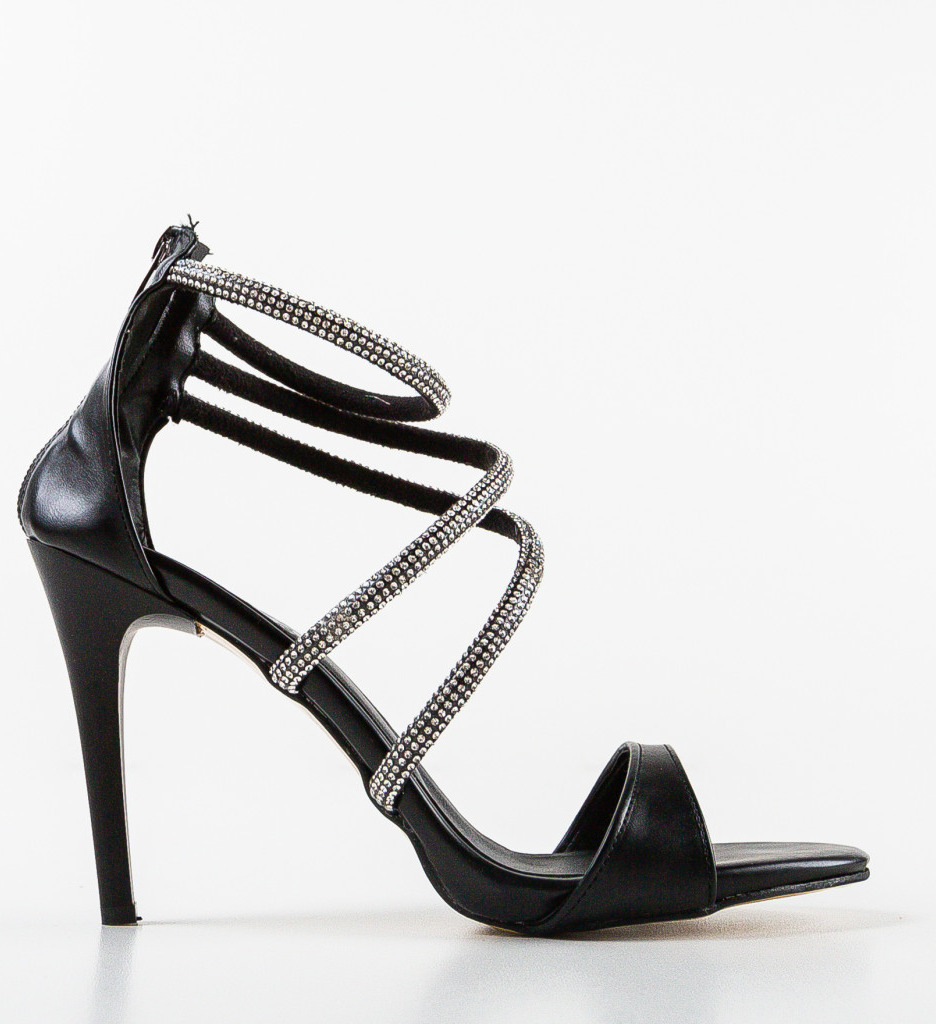 Sandale cu Toc Mime Negre | Eleganță și Stil - imagine 5