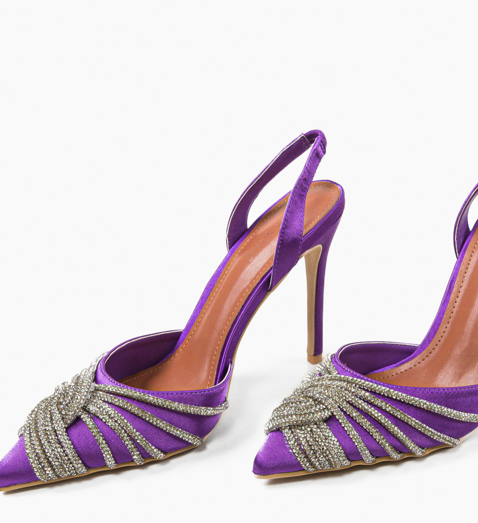 Pantofi Sophea Mov cu toc elegant - imagine 6