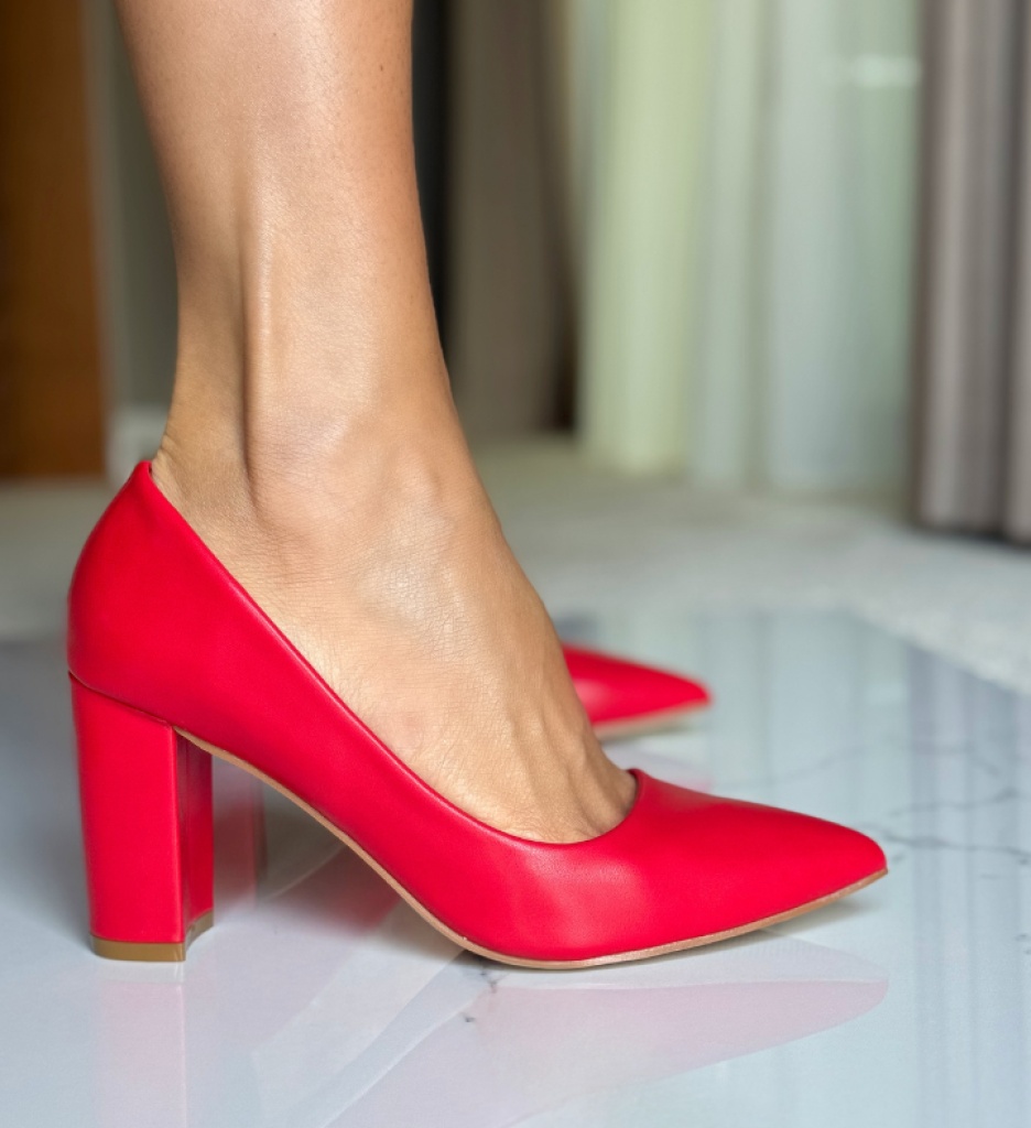 Pantofi Pauline Rosii - Eleganță cu Toc - imagine 2