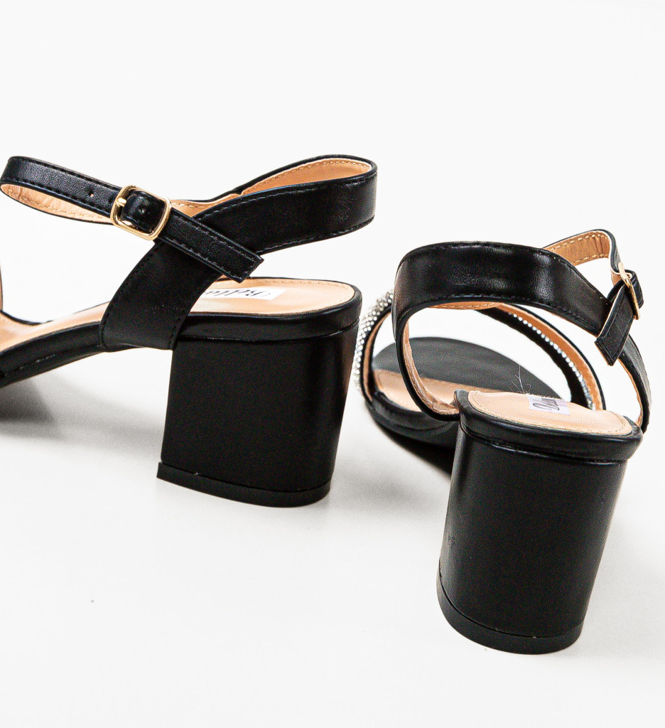 Sandale cu Toc Helmi Negre - Eleganță și Stil - imagine 7