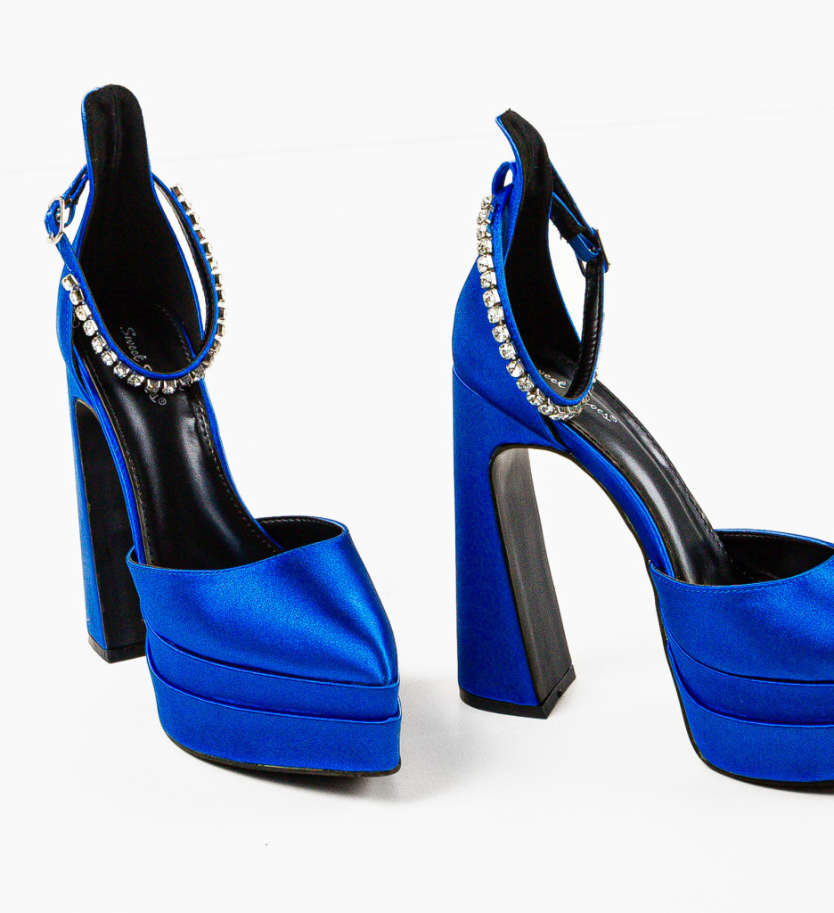 Pantofi Baldwin Albastri cu Toc Eleganți - imagine 5