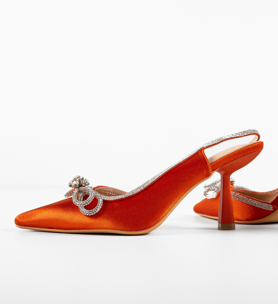 Maish Pantofi cu Toc Portocalii Eleganți - imagine 7