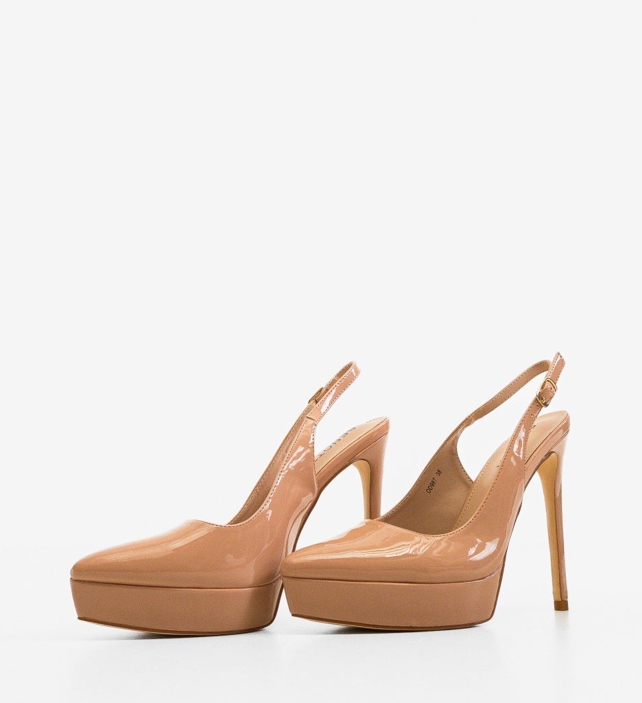 Pantofi Toc Nude Uyby Depurtat | Eleganță - imagine 5