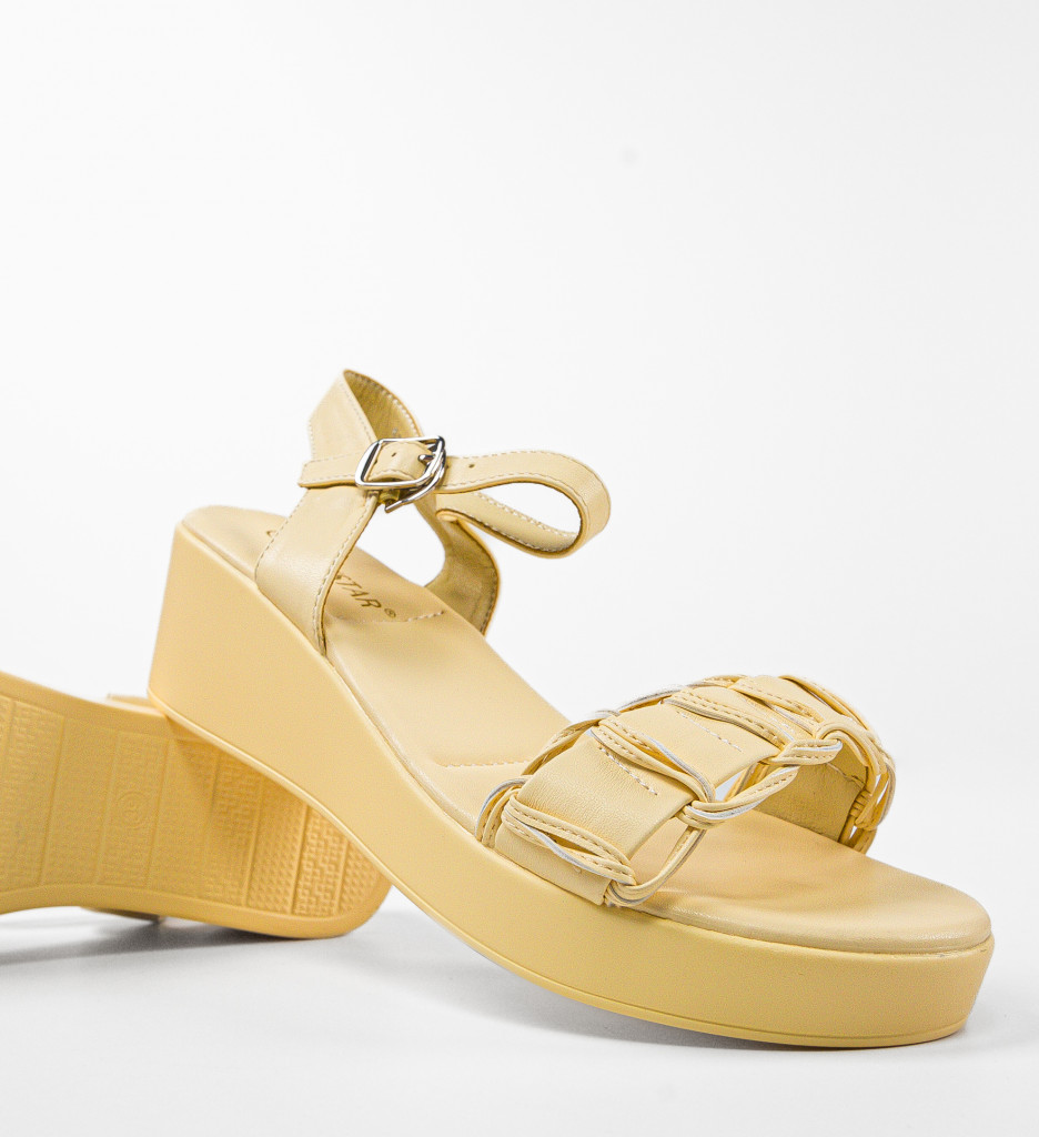 Sandale Dama Galbene Confortabile - imagine 7