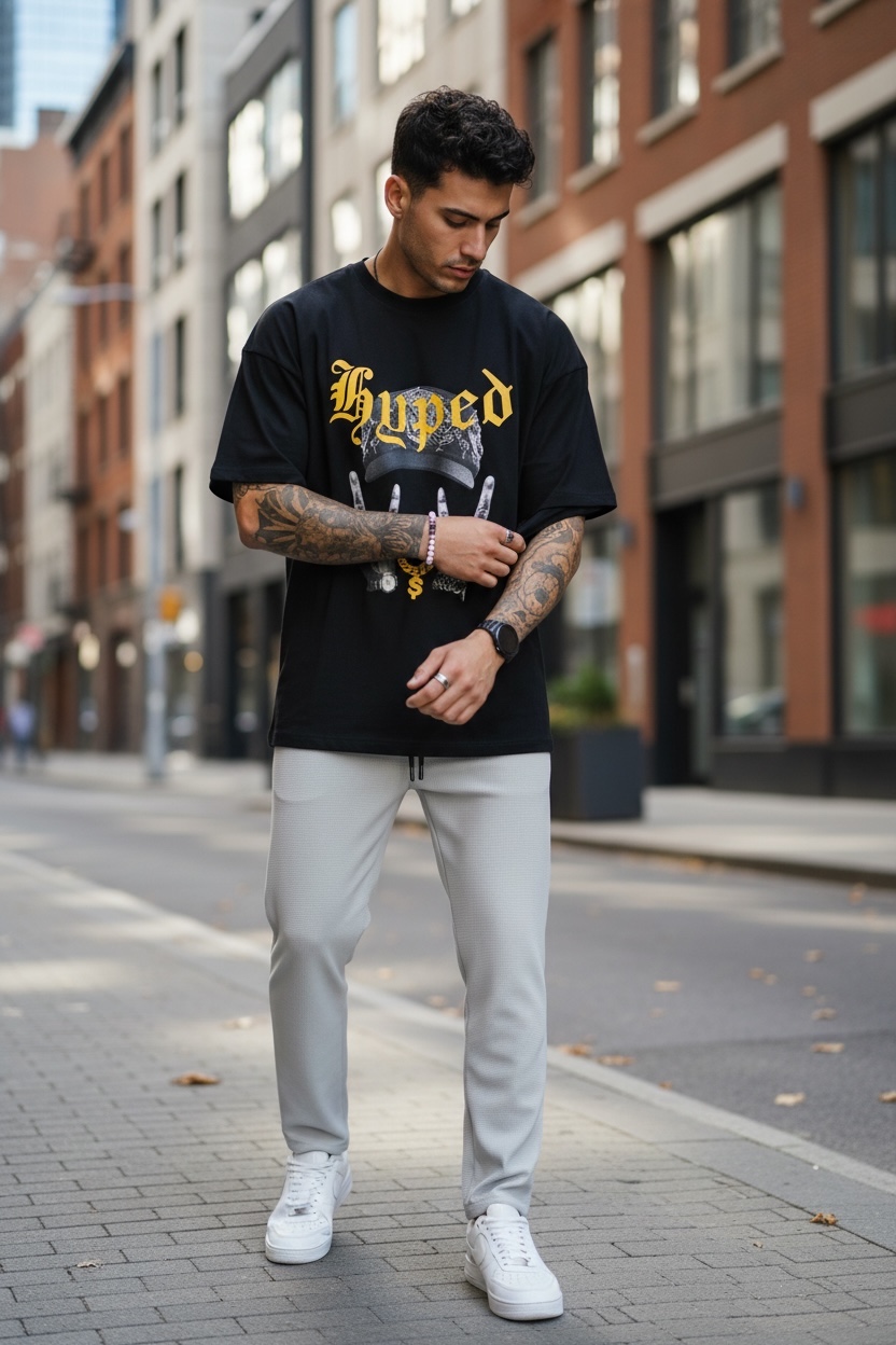 Tricou Oversize Negru | Confort & Stil Urban - imagine 2