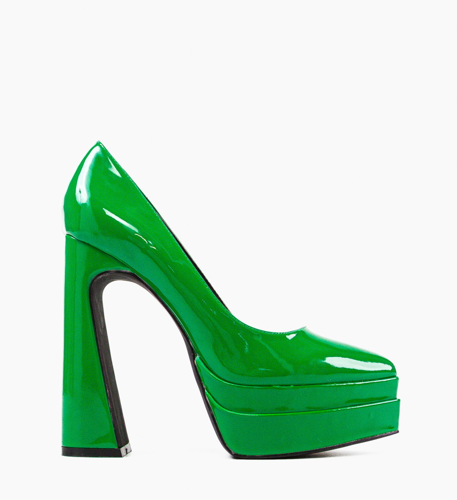 Pantofi Toc Dyscarpe Verzi | Stil Unic - imagine 4