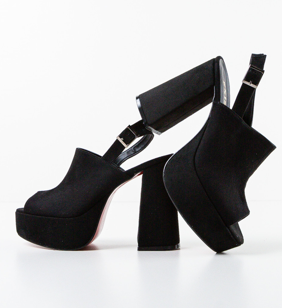 Sandale Dama cu Toc Niciera Negre - Eleganță Asigurată - imagine 5