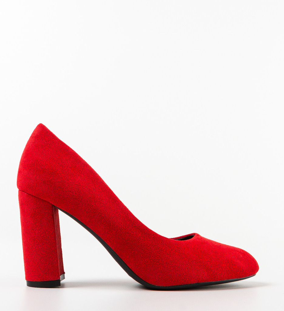 Pantofi Dama Axama Rosii Eleganți cu Toc - imagine 4