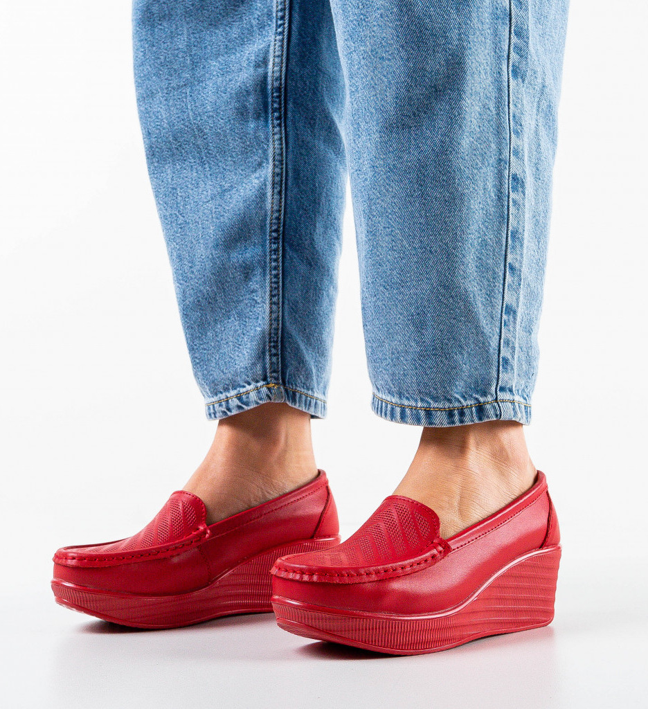 Pantofi Casual Rosii Ely - Stil și Confort - imagine 2