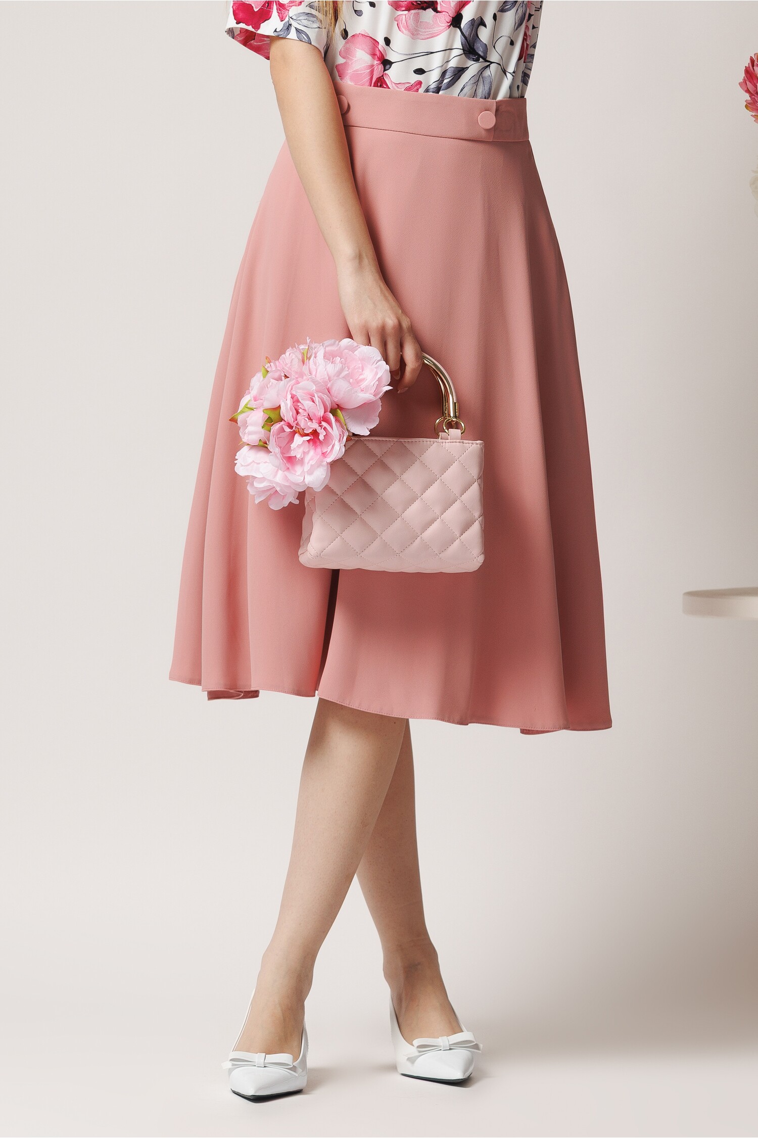DY Fashion Fusta Office Roz Elegantă