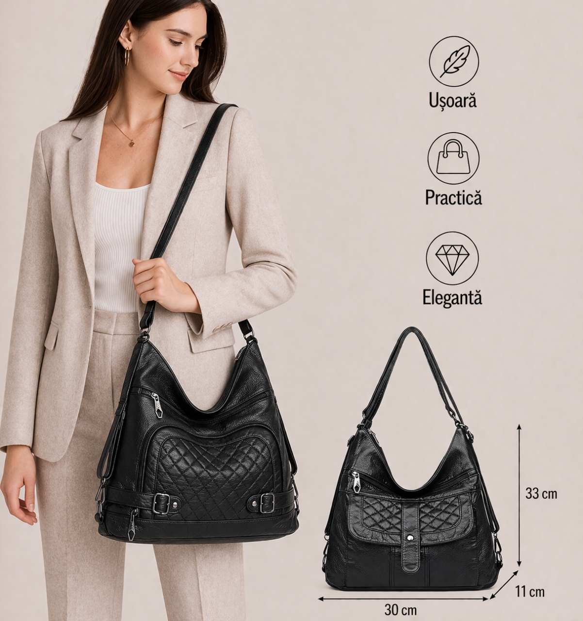 Geanta Dama Delis Iolanda GT2157 Negru - imagine 2