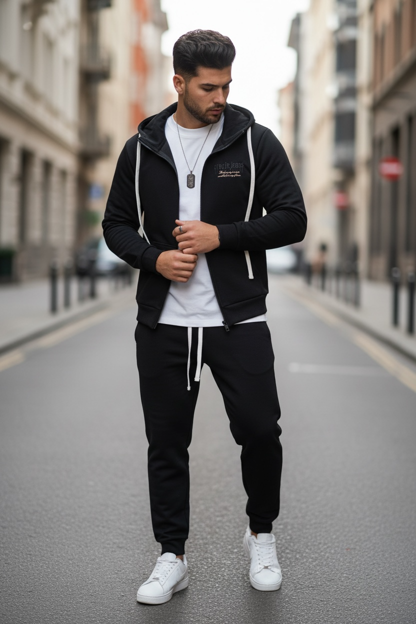 Trening Barbati Slim Fit Negru | Premium