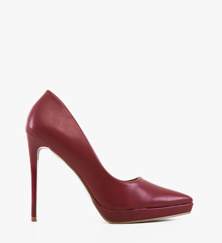 Pantofi Dadere Grena Eleganți cu Toc - imagine 6