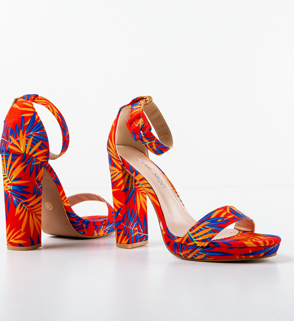 Sandale Dama Roman Portocalii - Accent Elegant - imagine 7