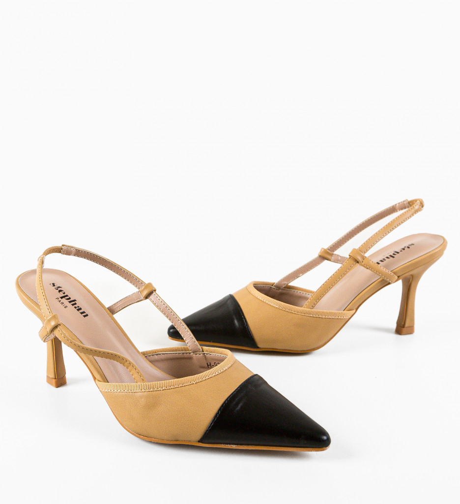 Pantofi Toc Bej Jadeit Eleganți - imagine 7