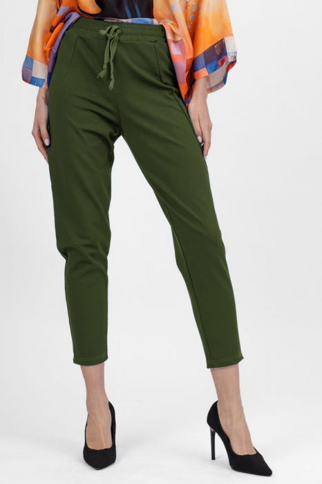 Pantaloni Pierino Kaki cu Snur Reglabil