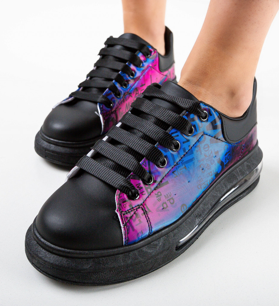 Sneakers Dama Oglindy Negri | Stil Urban - imagine 6