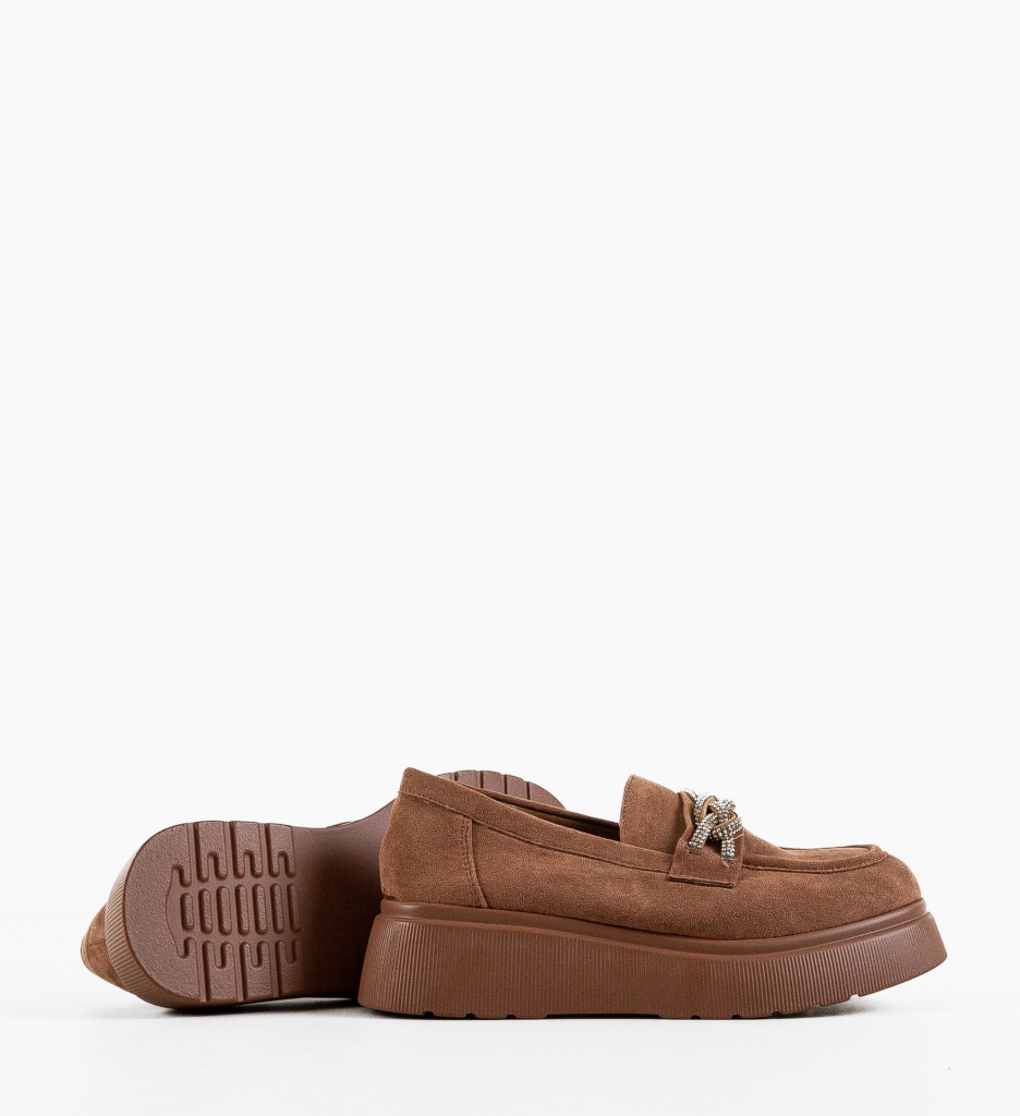 Pantofi Casual Dama Hallel Camel - Confort Stil - imagine 4