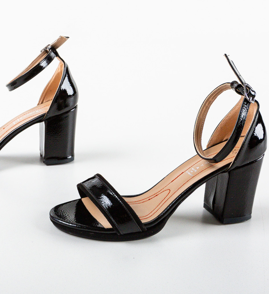 Sandale Nicole Negre cu Toc | Eleganta Maxima - imagine 5