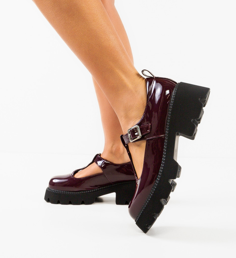 Pantofi Casual Dama Grena Longina - Eleganță Zilnică - imagine 4