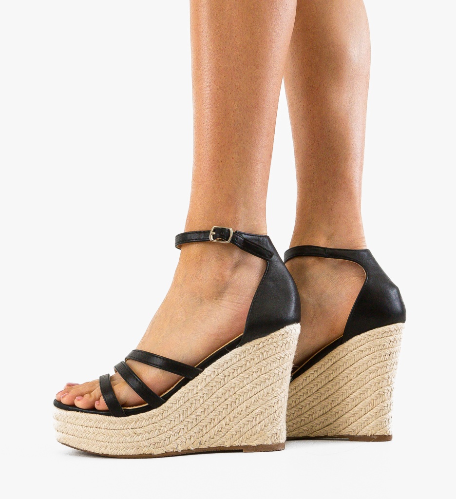 Sandale Platforme Ellen Negre | Stil Elegant