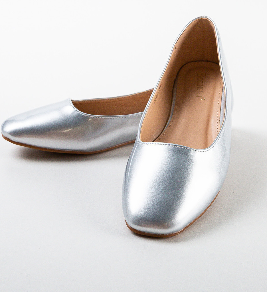Balerini Dama Argintii Comodi | Stil Casual Elegant - imagine 5