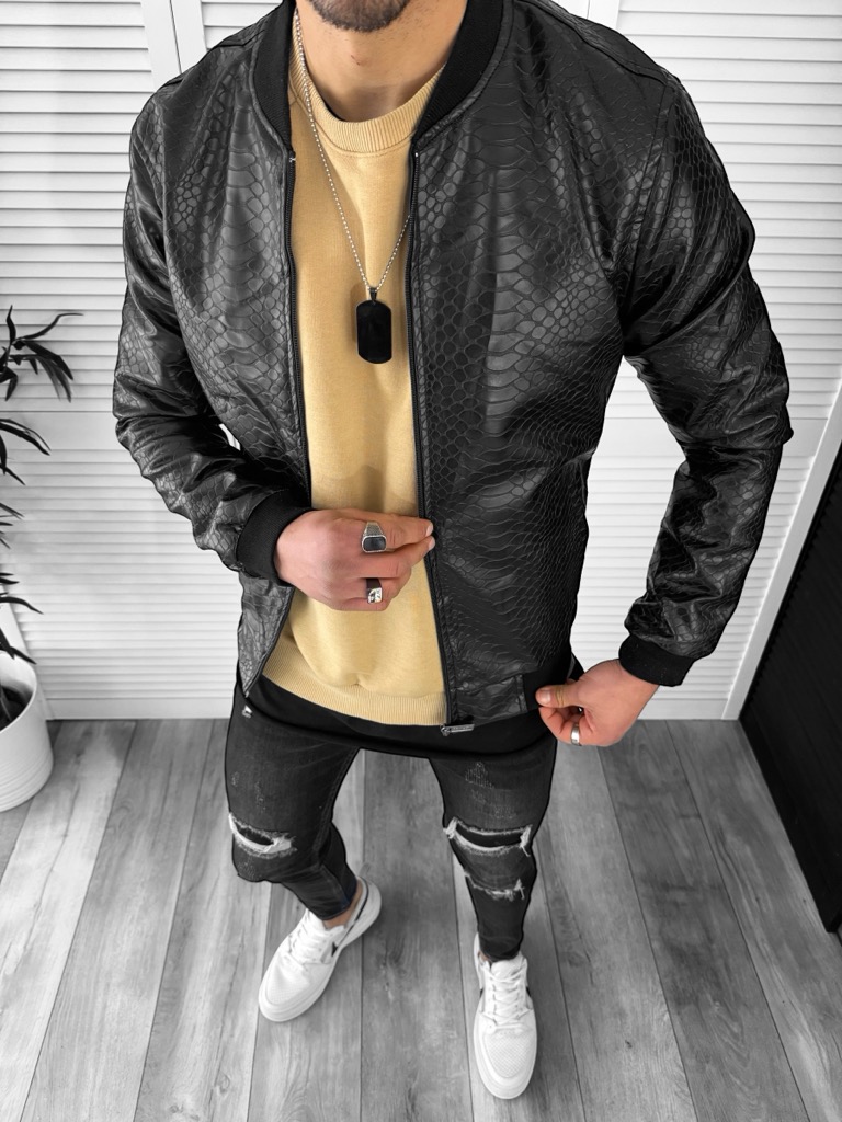 Geaca Neagra Barbati Slim Fit | Stil Modern