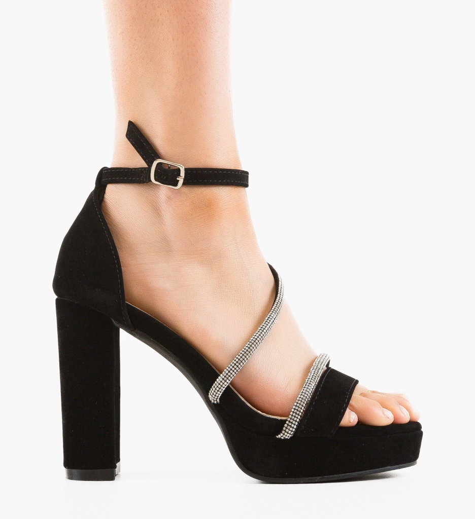 Sandale cu toc Delonga Negre | Eleganță și Stil - imagine 6