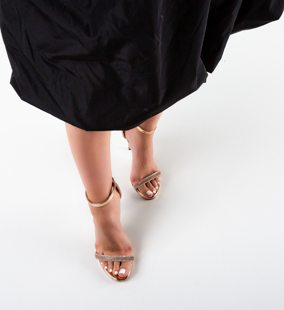 Sandale Dama Taps Roze Elegante cu Toc Subtire - imagine 4