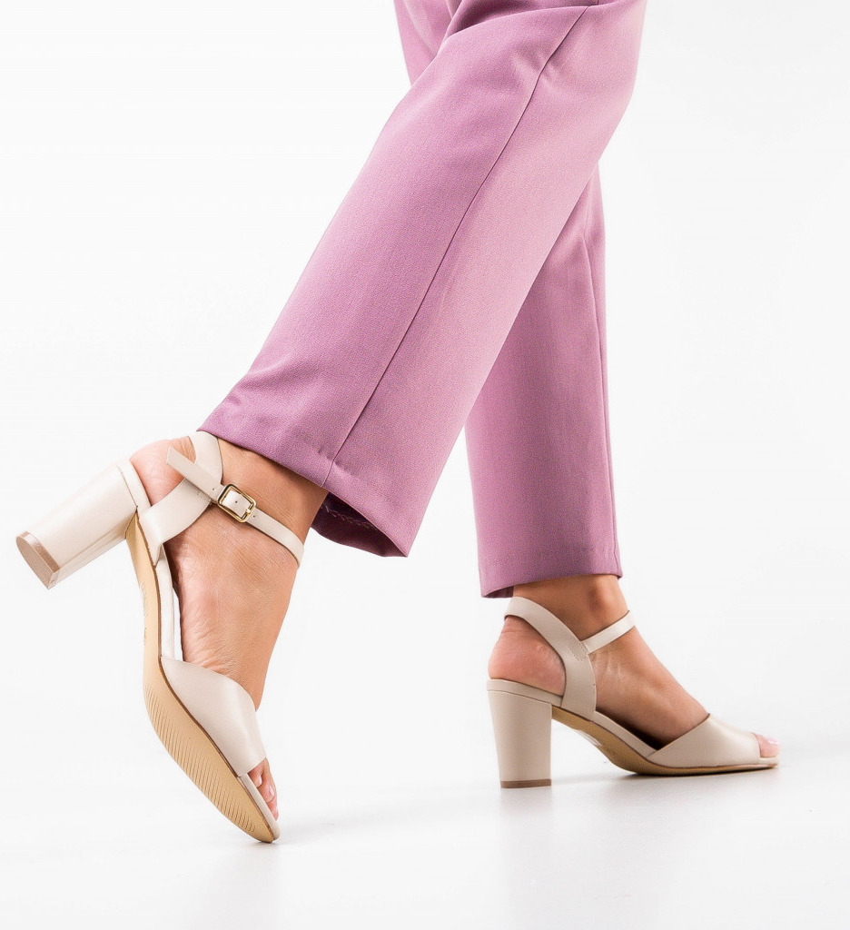 Sandale Toc Bej Elegante - Parfume