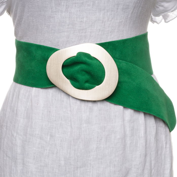 Curea Verde Piele Intorsă Shopika | Eleganță