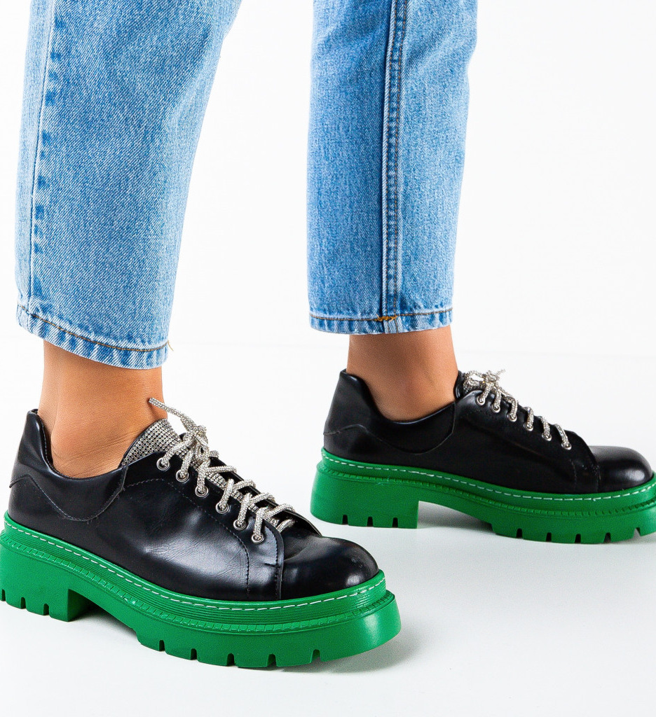 Pantofi Casual Dama Friday Negri - Confort & Stil - imagine 2