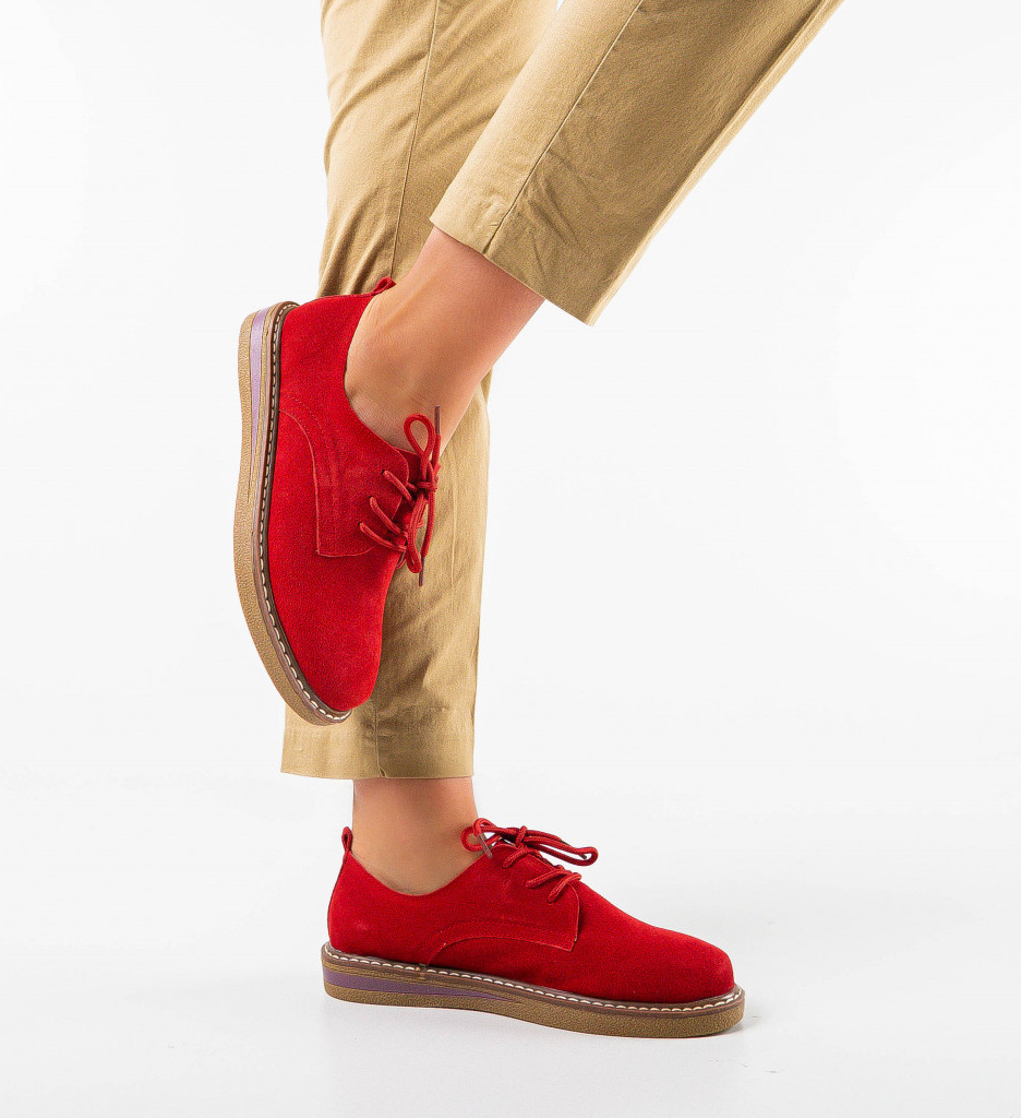Pantofi Casual Romena Rosii - Stil Zilnic - imagine 3