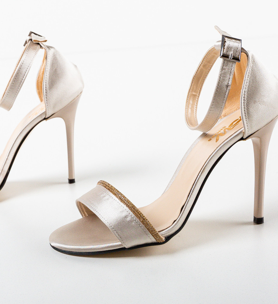 Sandale cu Toc Cassius Gri | Eleganță Asigurată - imagine 6