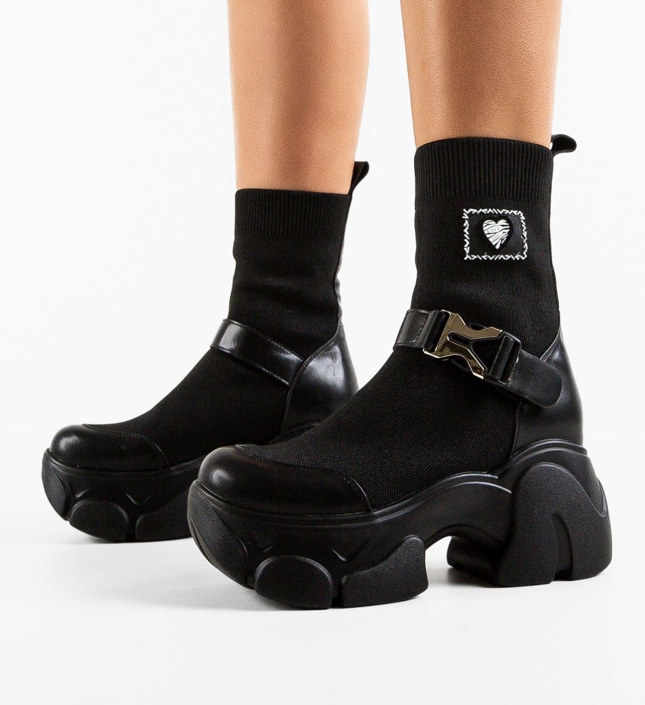 Sneakers Dama Tradale Negri | Stil și Confort - imagine 5