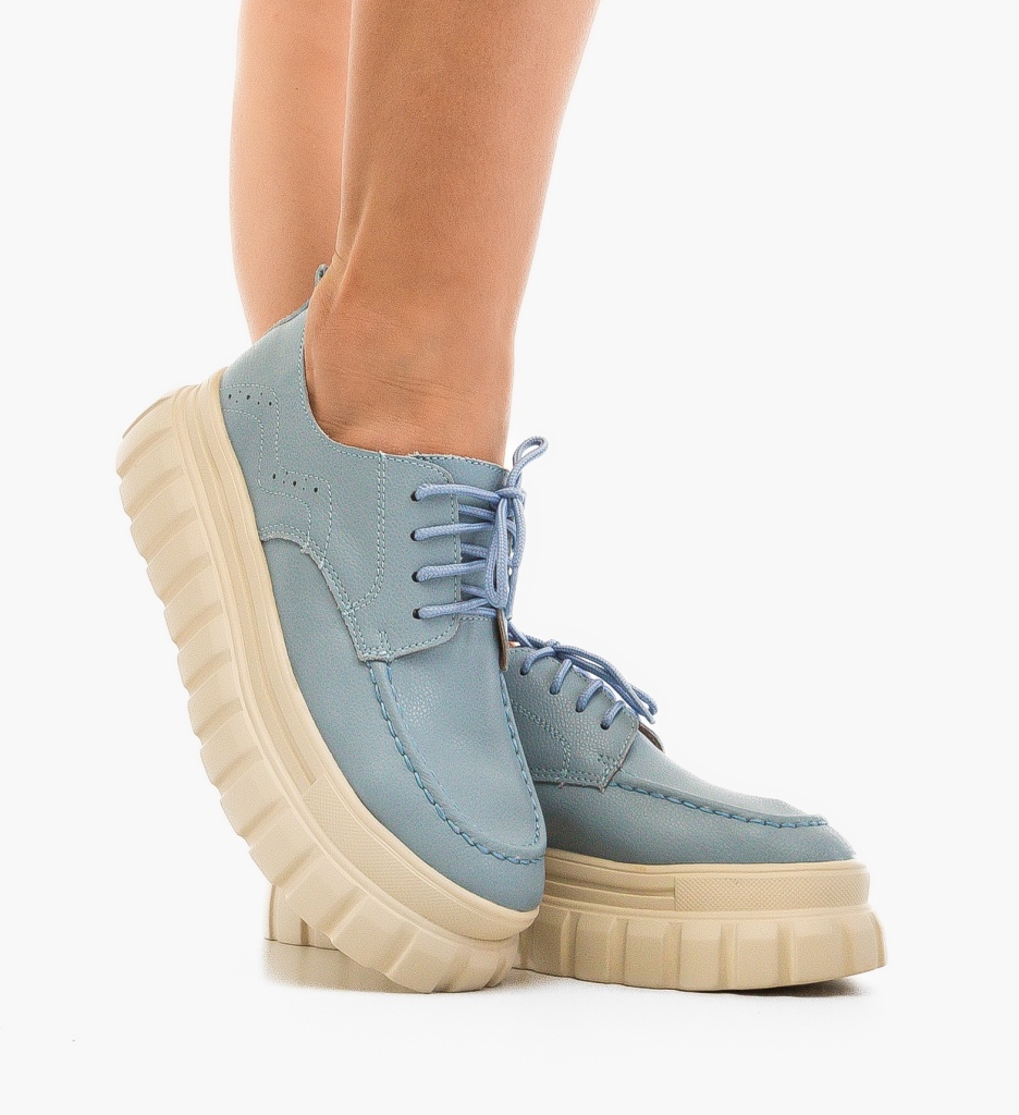 Pantofi Casual Loprem Albastri - Stil Urban - imagine 3