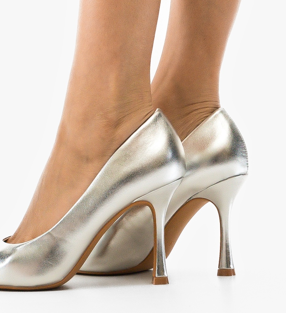 Pantofi Stiletto Argintii | Eleganță și Stil Feminin - imagine 3