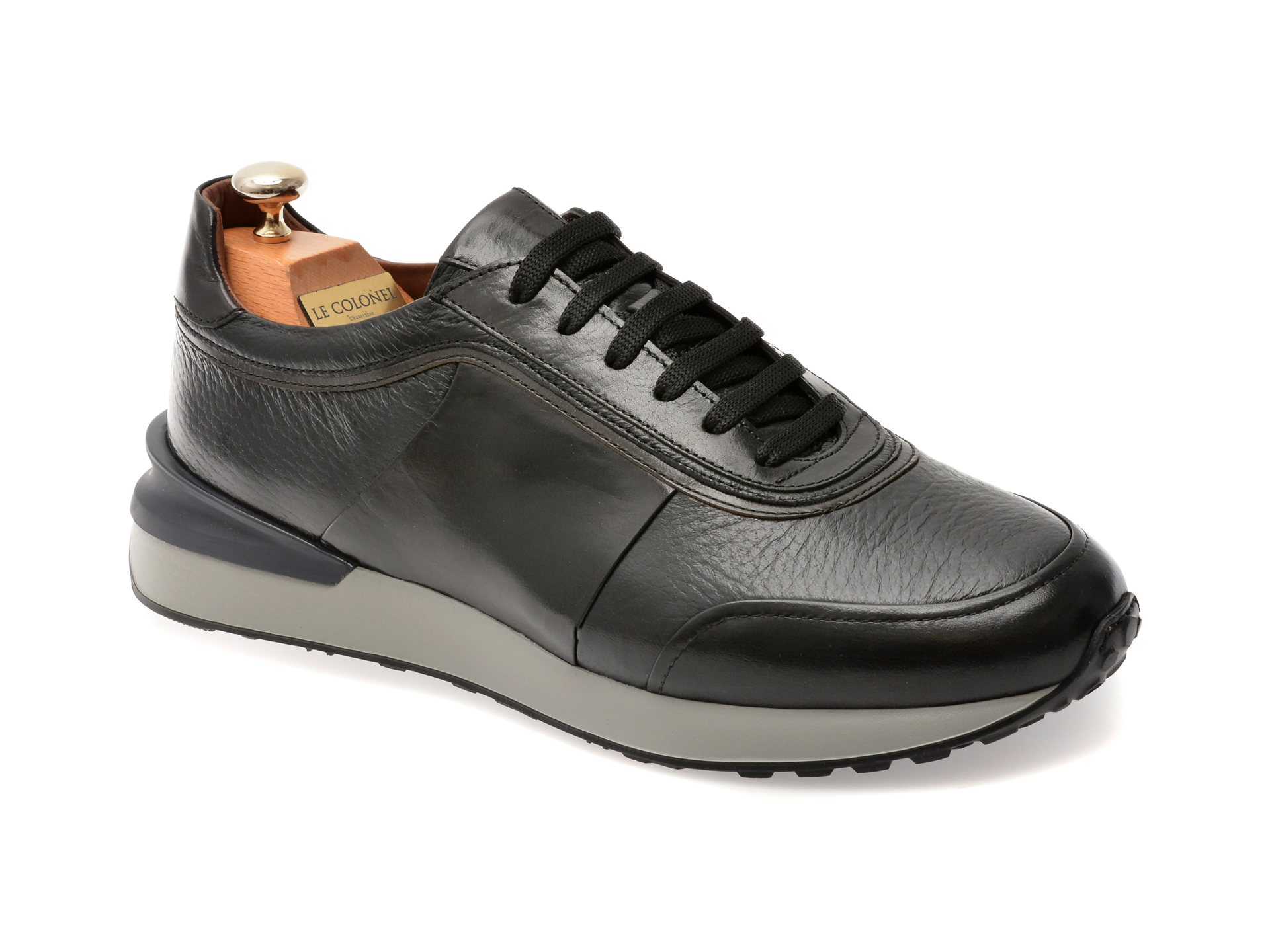 Le Colonel Pantofi Sport Negri Piele Naturală