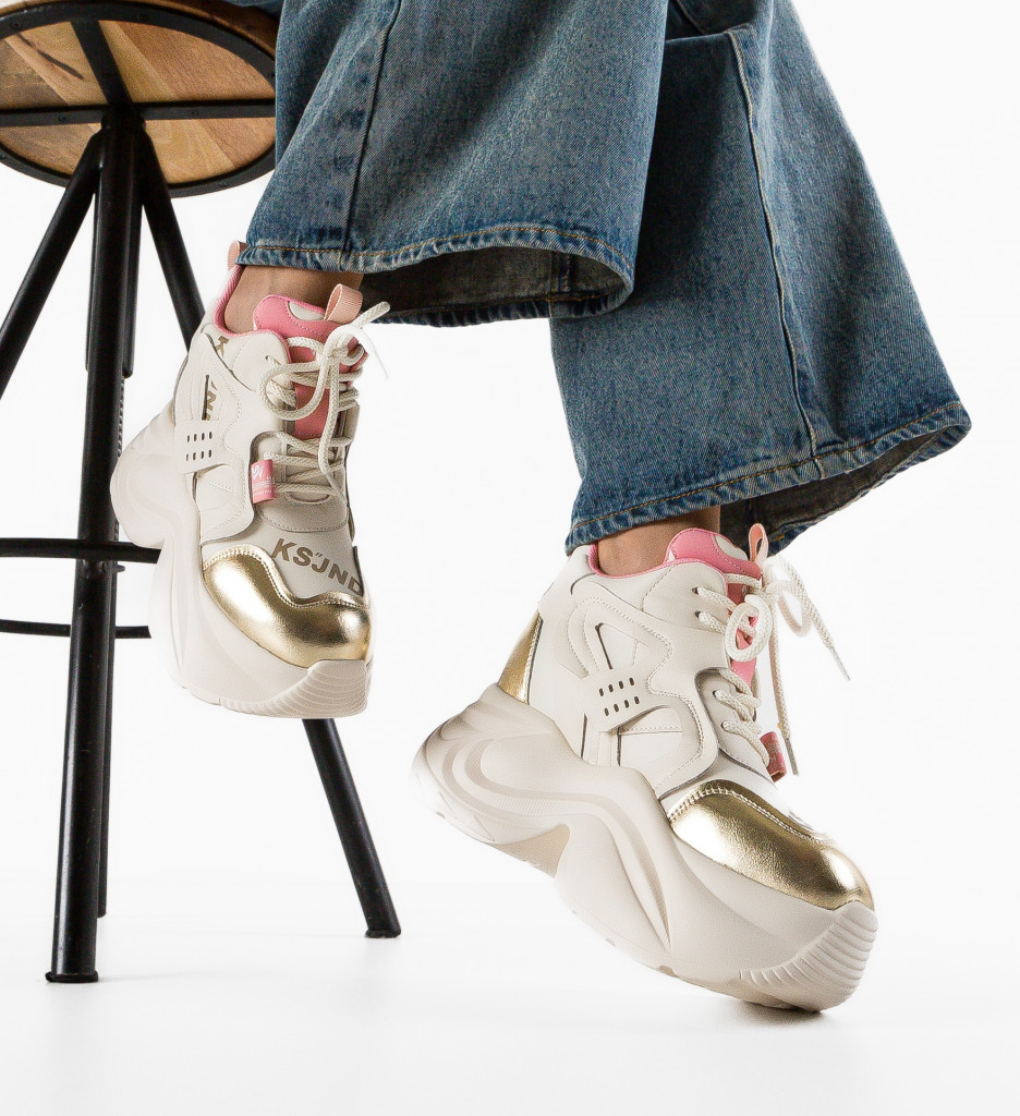 Sneakers Dama Stacee Bej - Confort și Stil - imagine 3