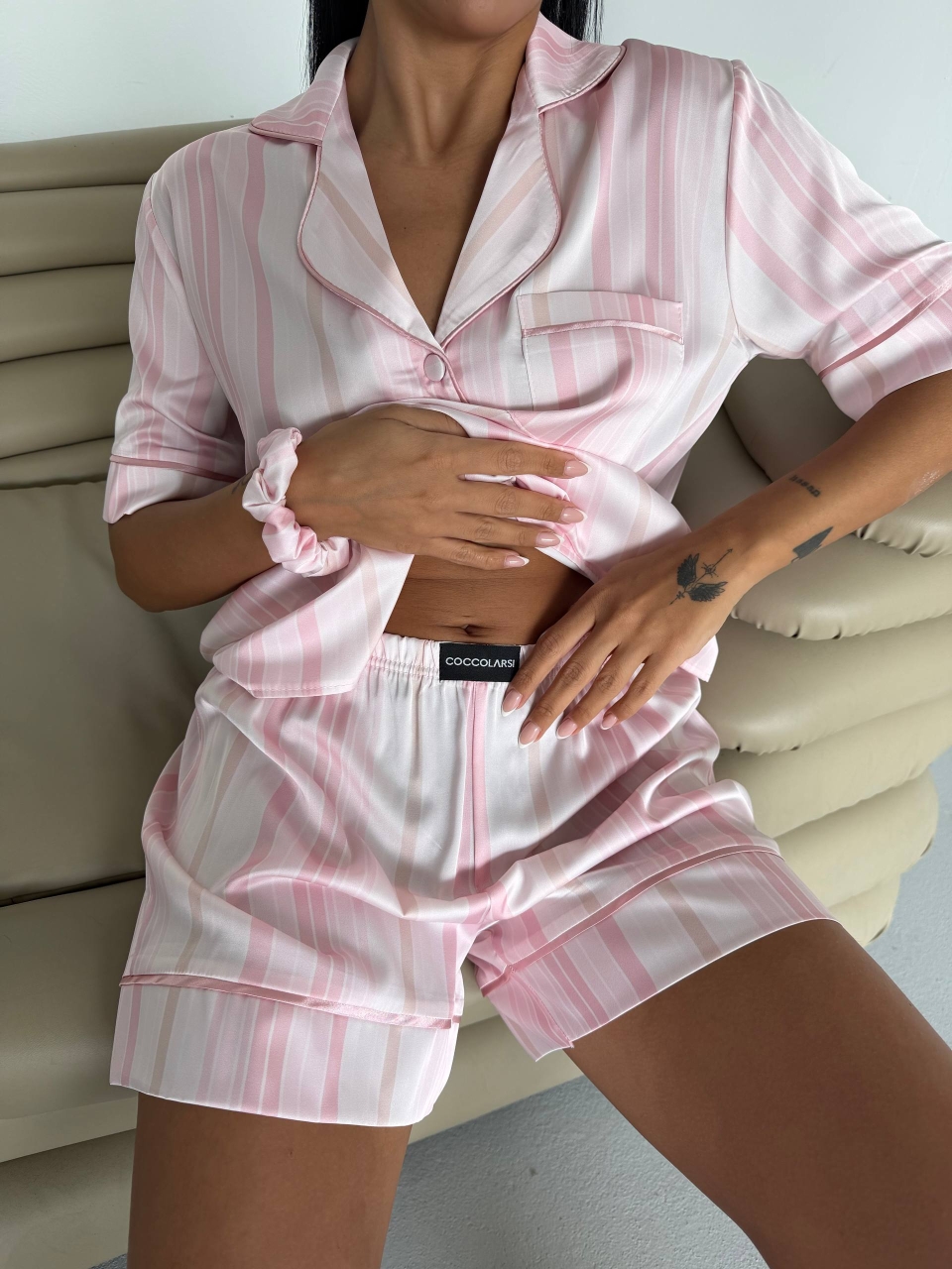 Pijama Dama 2 Piese Roz Satin Mat | Delis - imagine 6