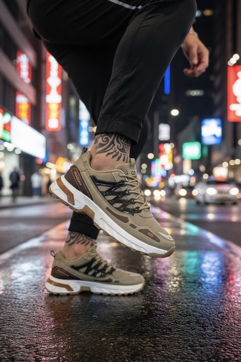 Adidași Casual Bărbați Bej Confort - imagine 2