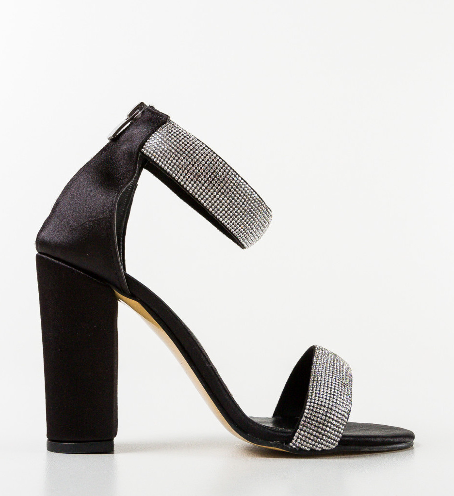 Sandale Ragada Negre cu Toc Elegante - imagine 5