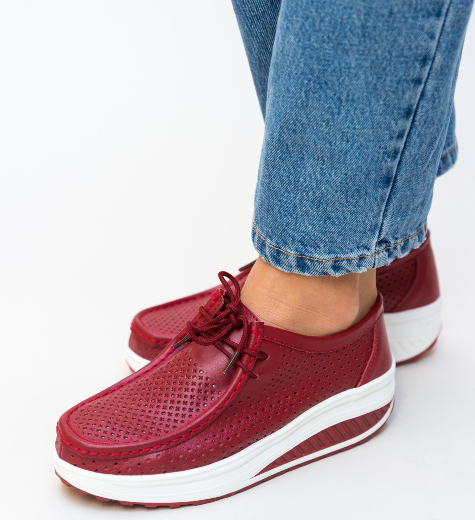 Pantofi Casual Baroco Rosii | Design Elegant - imagine 2