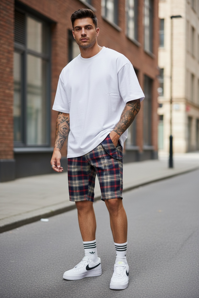 Pantaloni Scurti Carouri Barbati | Stil Casual - imagine 2