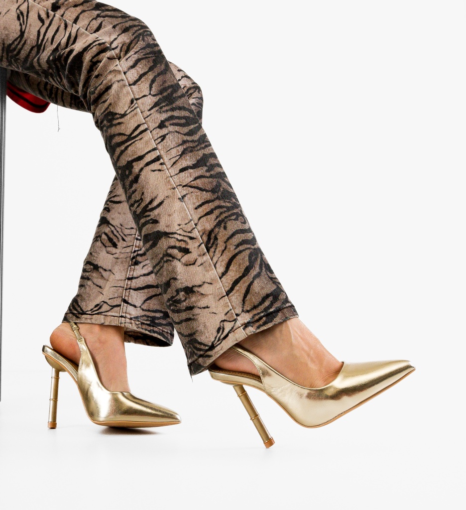 Pantofi dama Bates Aurii - Eleganță și Stil - imagine 4