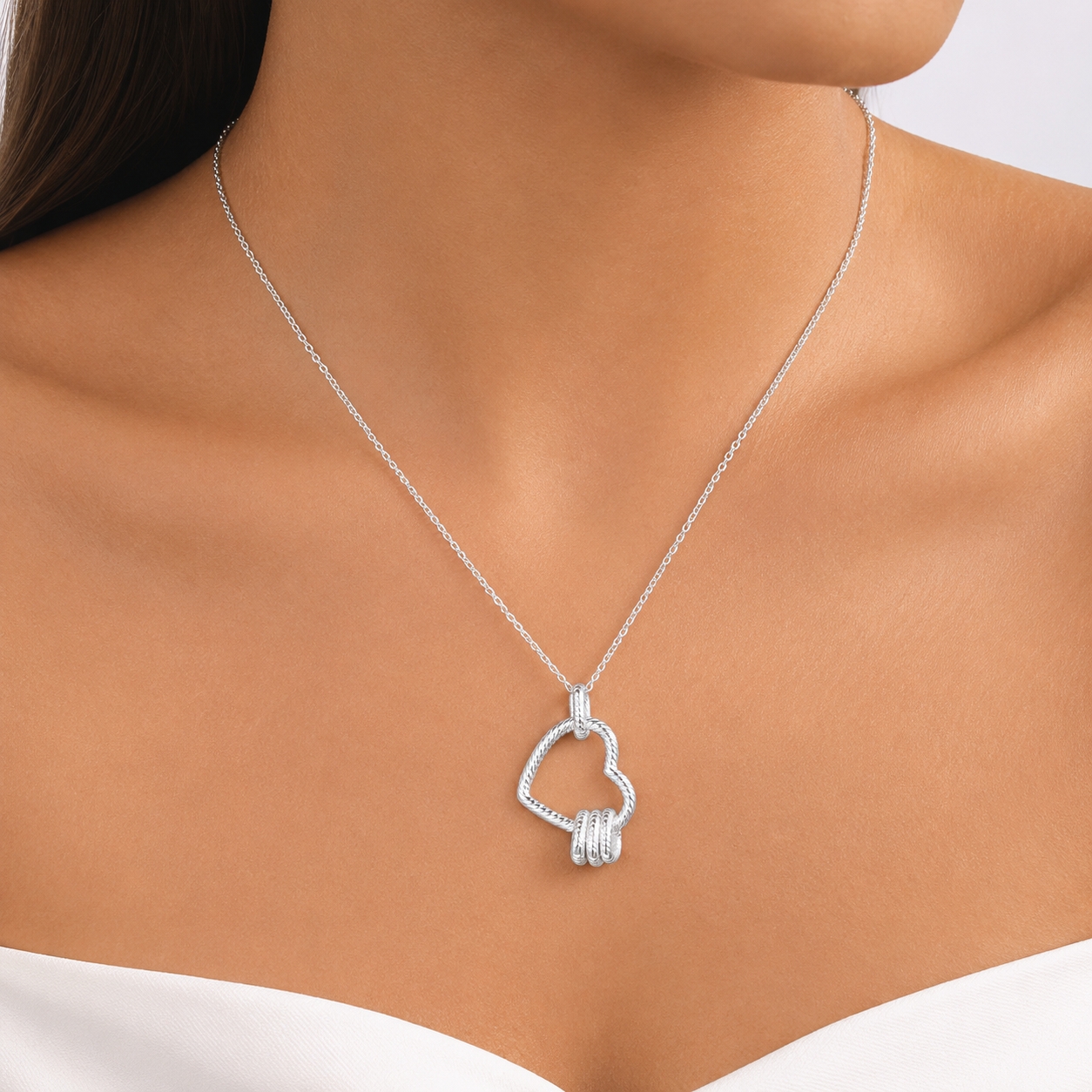Lanțisor Argint Amanda JW634 Placat cu Rodiu - imagine 3