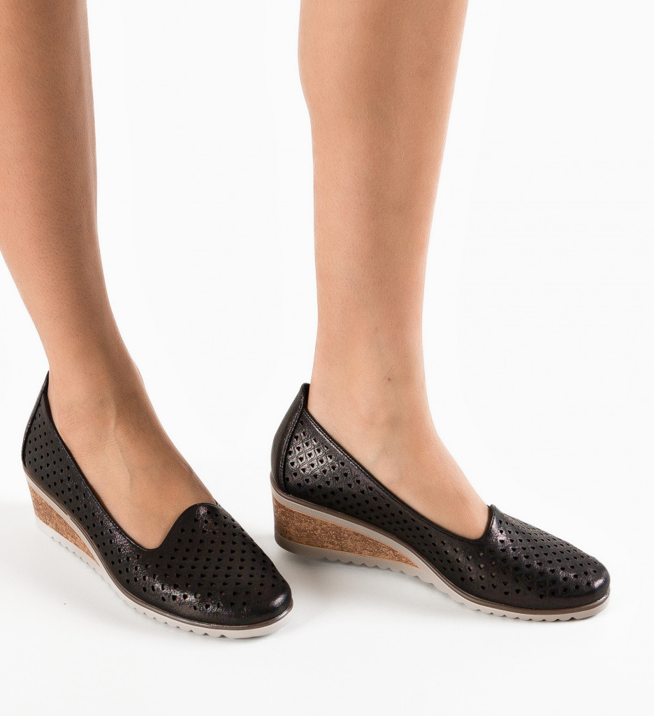 Pantofi Casual Dama Vrezik Negri - Confort & Stil - imagine 2
